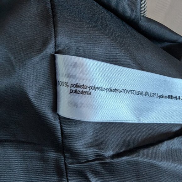 Zara Long Houndstooth Vest Pockets Belt Loops Size Large - Picture 11 of 11